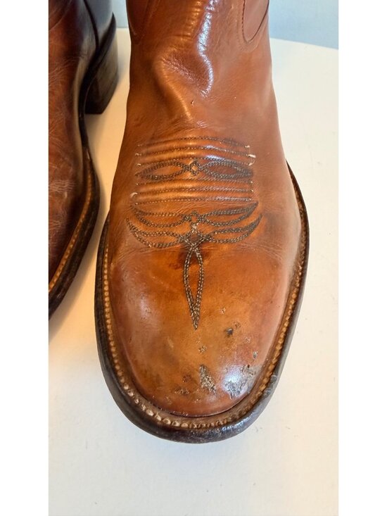 Vintage Rios of Mercedes Mens Brown Leather Western Cowboy Boots Size 10 D main image 5